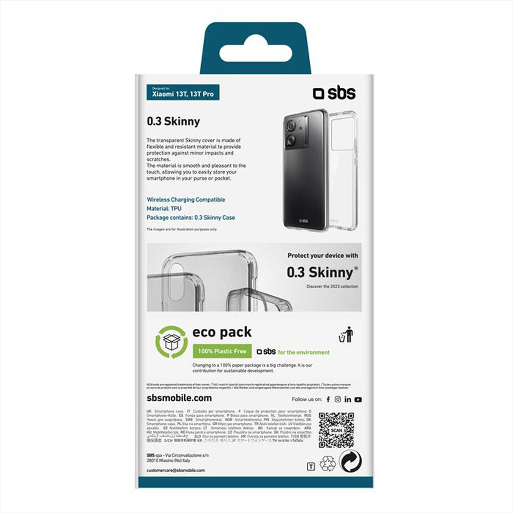 "SBS - Cover skinny TESKINXI13TT Xiaomi 13T/13T Pro-Trasparente"