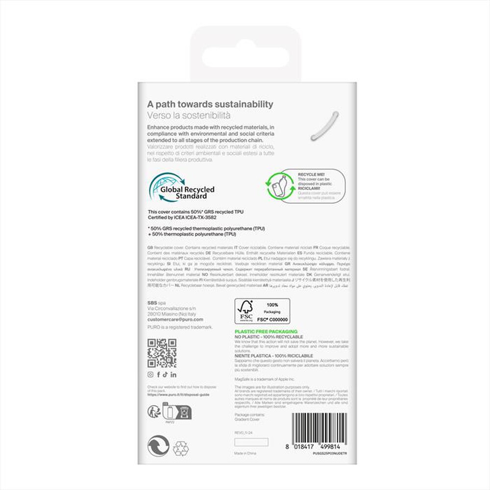 Immagine del prodotto PURO - Cover 03 Nude per Samsung Galaxy S25+ PUSGS25P03NU-Trasparente