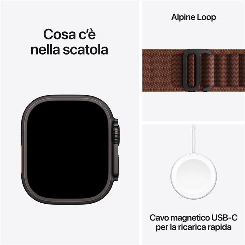 Immagine del prodotto APPLE - Watch Ultra 4 GPS + Cellular 49mm Titanio-Alpine Loop Borgogna - Medium