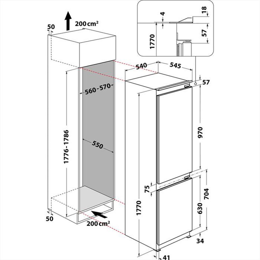 Immagine del prodotto WHIRLPOOL - Frigorifero incasso ART 66112 Classe E