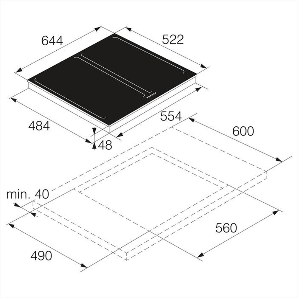 "ASKO - Piano cottura induzione HI 1631 G 64,4 cm-Nero"