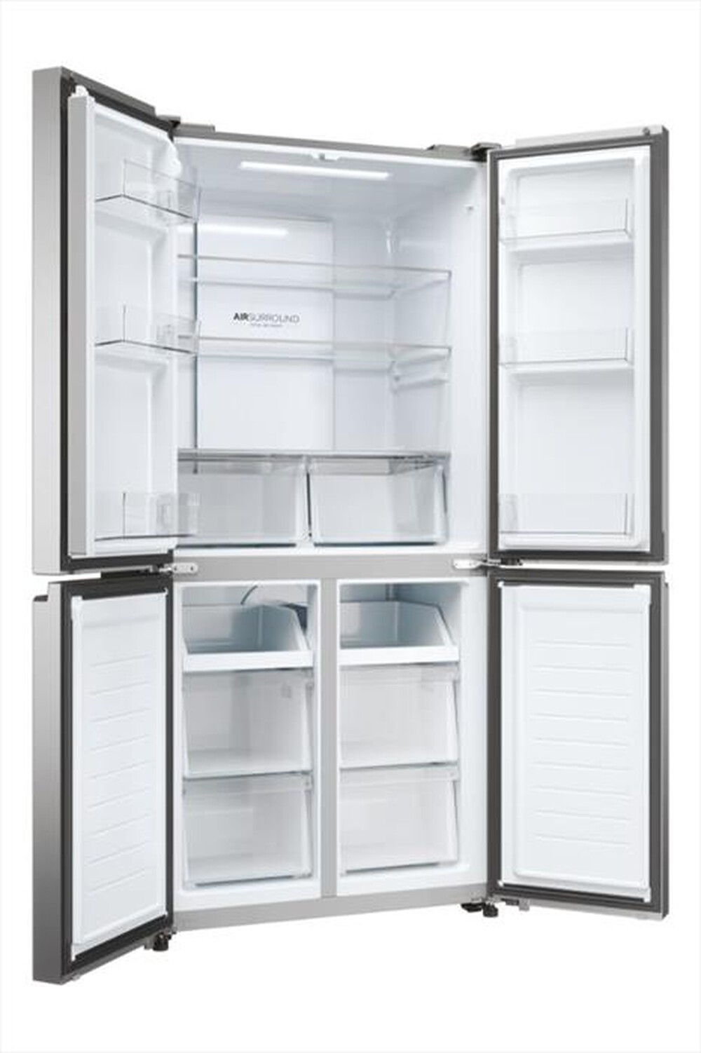 "HAIER - Frigorifero 4 porte HCR3818ENMM Classe E 467 lt-Platino, Stainless steel"