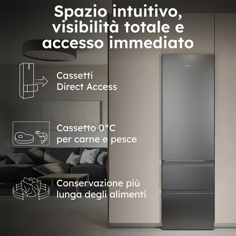 Immagine del prodotto HAIER - Frigorifero combinato HTR3618CNMG Classe C 360 lt-Argento