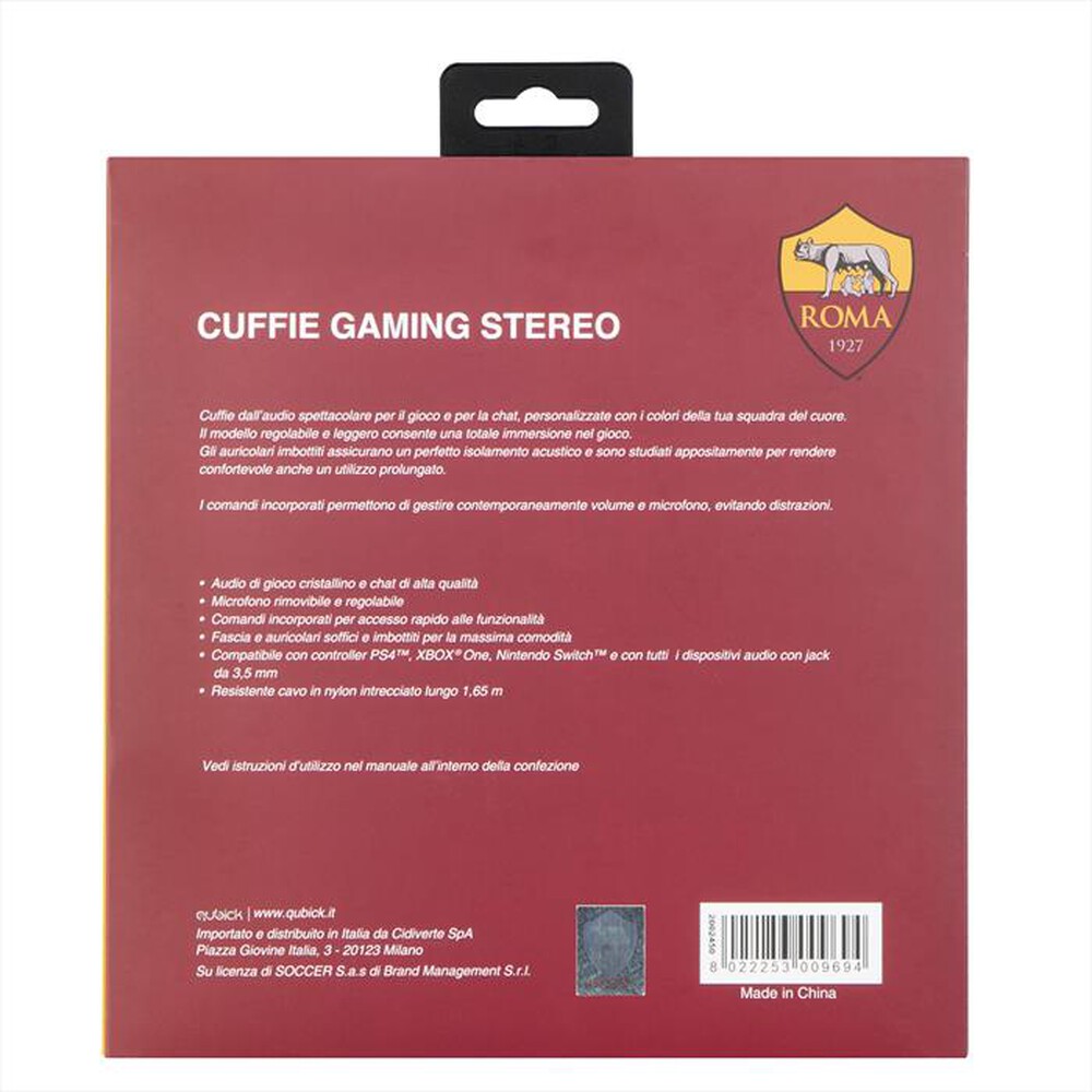 "QUBICK - CUFFIE GAMING STEREO AS ROMA"
