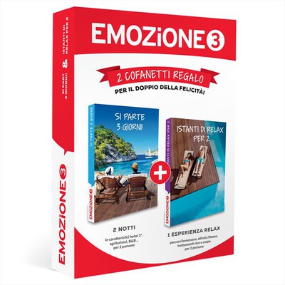 EMOZIONE 3 - BI-PACK:SI PARTE 3 GIORNI+ISTANTI DI RELAX PER 2