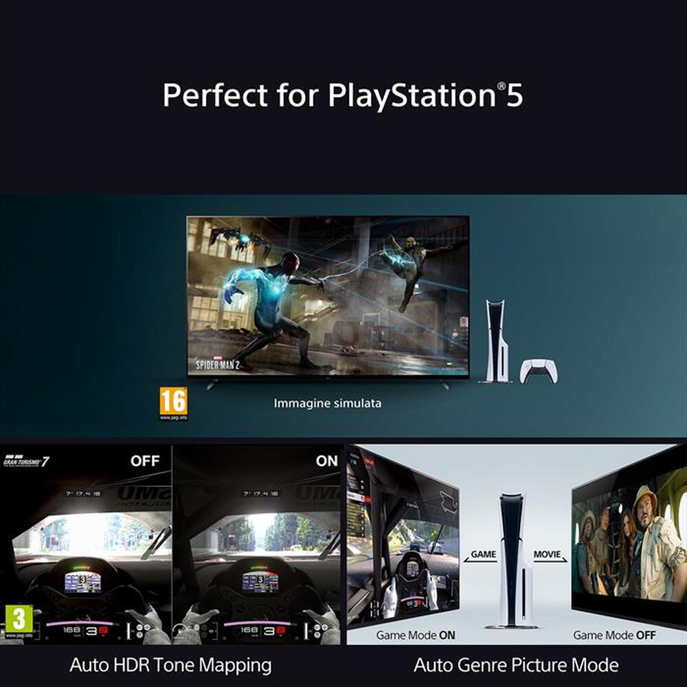 Immagine del prodotto SONY - Smart TV OLED 55" 4K K55XR8APAEP 120Hz-Nero