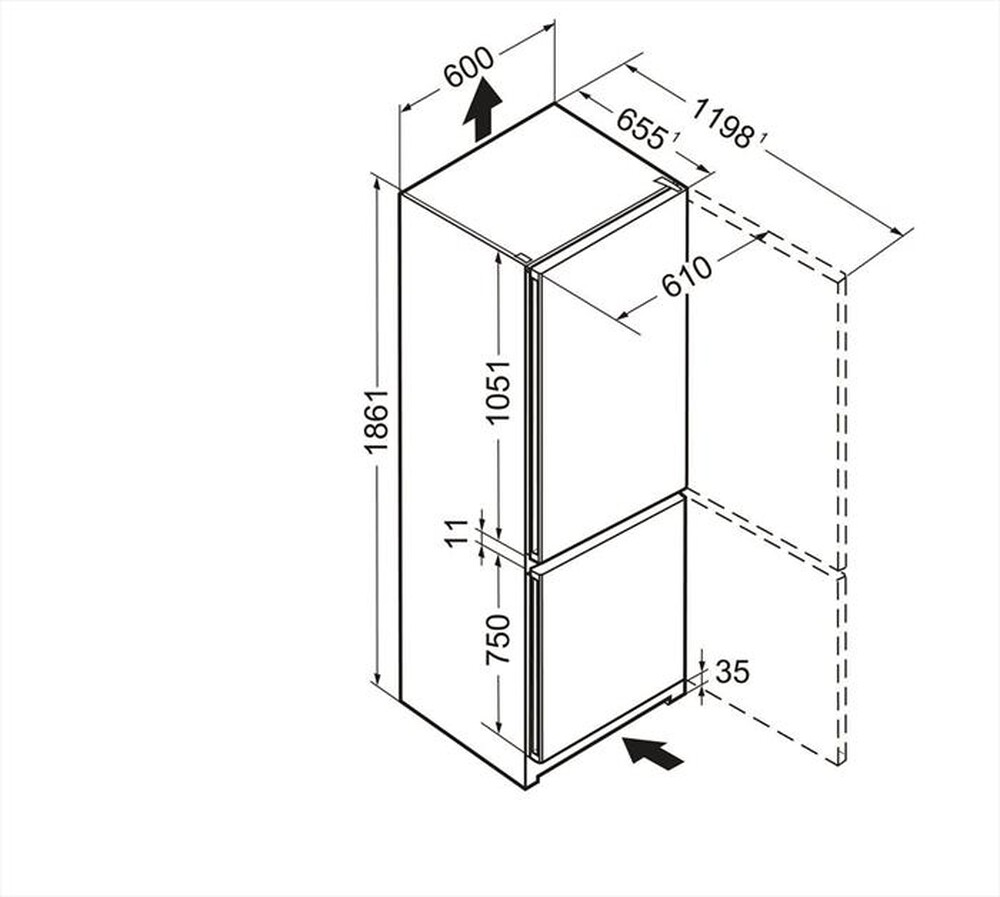 Immagine del prodotto LIEBHERR - Frigorifero combinato CNPEF  4313-22 Classe D 333l-acciaio/silver