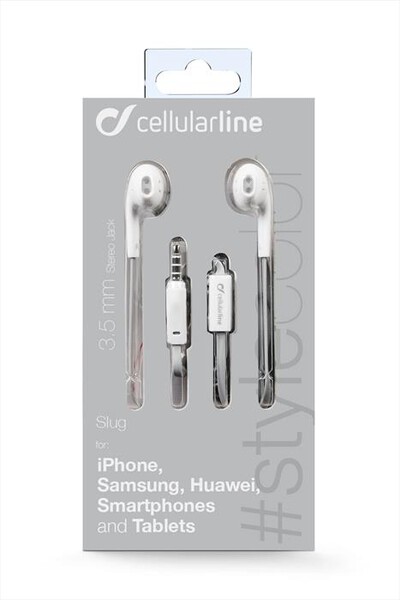 CELLULARLINE - SLUGSMARTW Auricolari con filo-Bianco