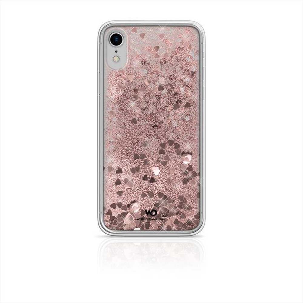 "WHITE DIAMOND - SPARKLE COVER IPHONE X/XS CUORI-ROSA/TPU"