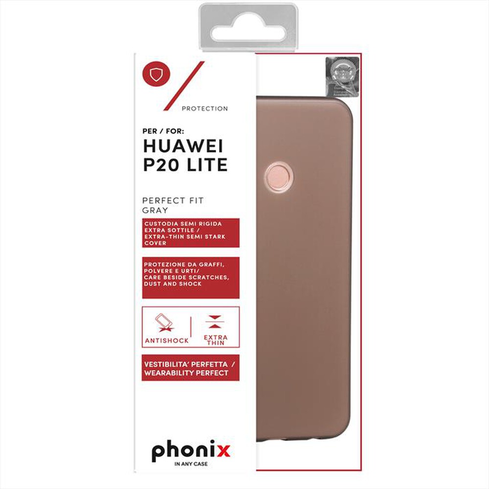 "PHONIX - HUP2LPFG Cover flessibile HUAWEI P20 LITE-Grigio"