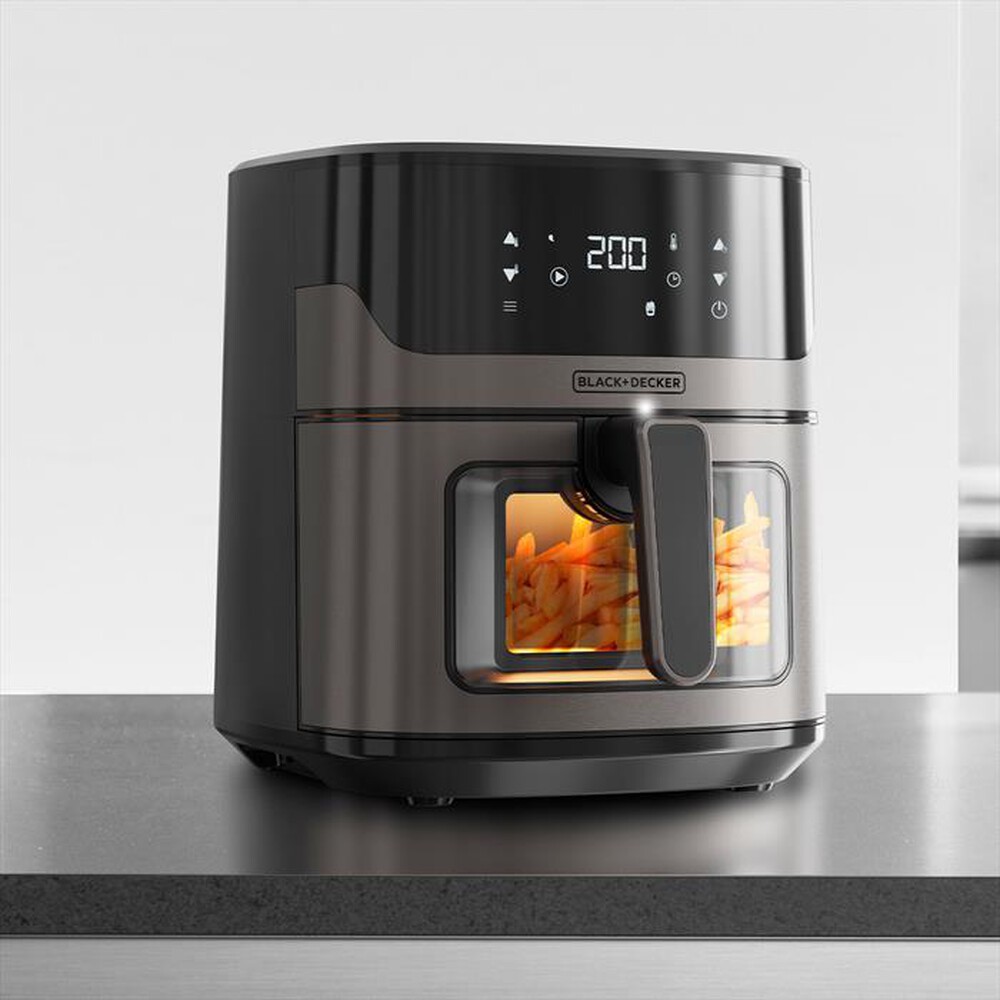 "BLACK & DECKER - Friggitrice ad aria BXAF6500E-NERO/GRIGIO"