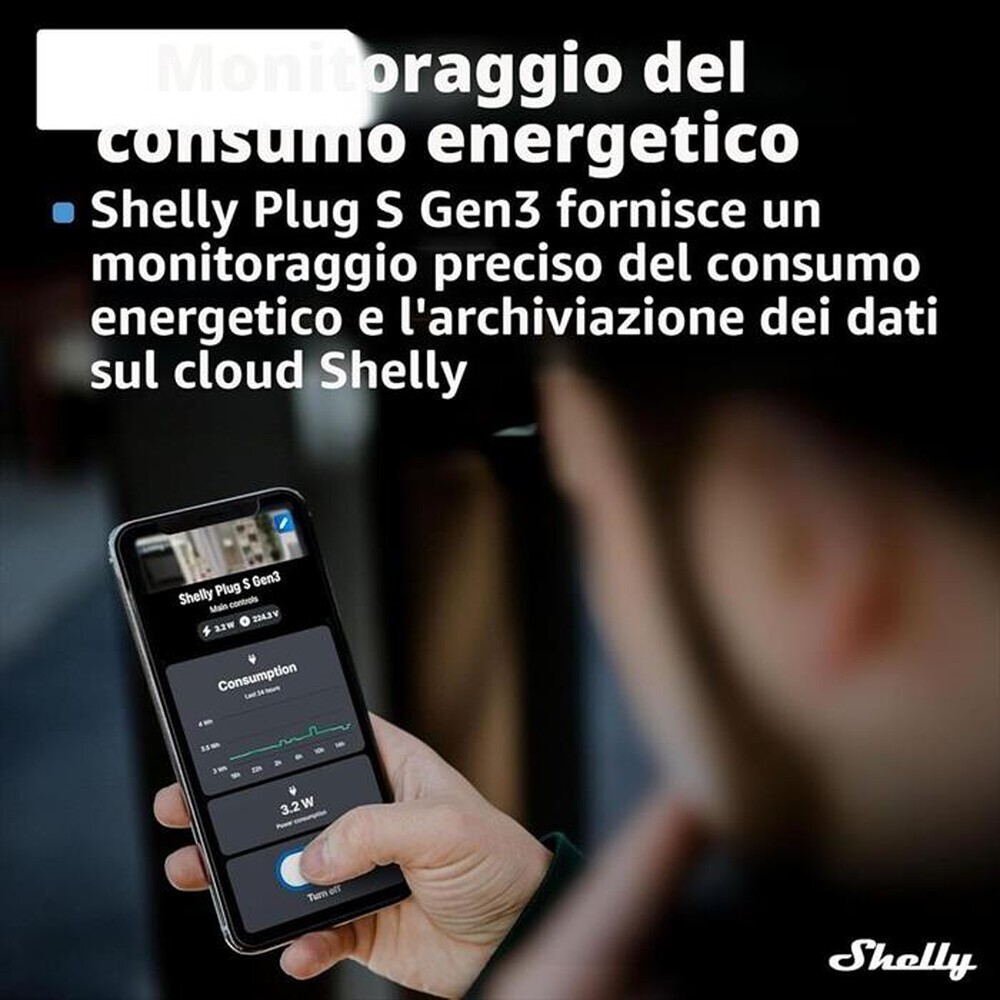 Immagine del prodotto SHELLY - Presa Intelligente Wi-Fi (Tipo F)-Bianco