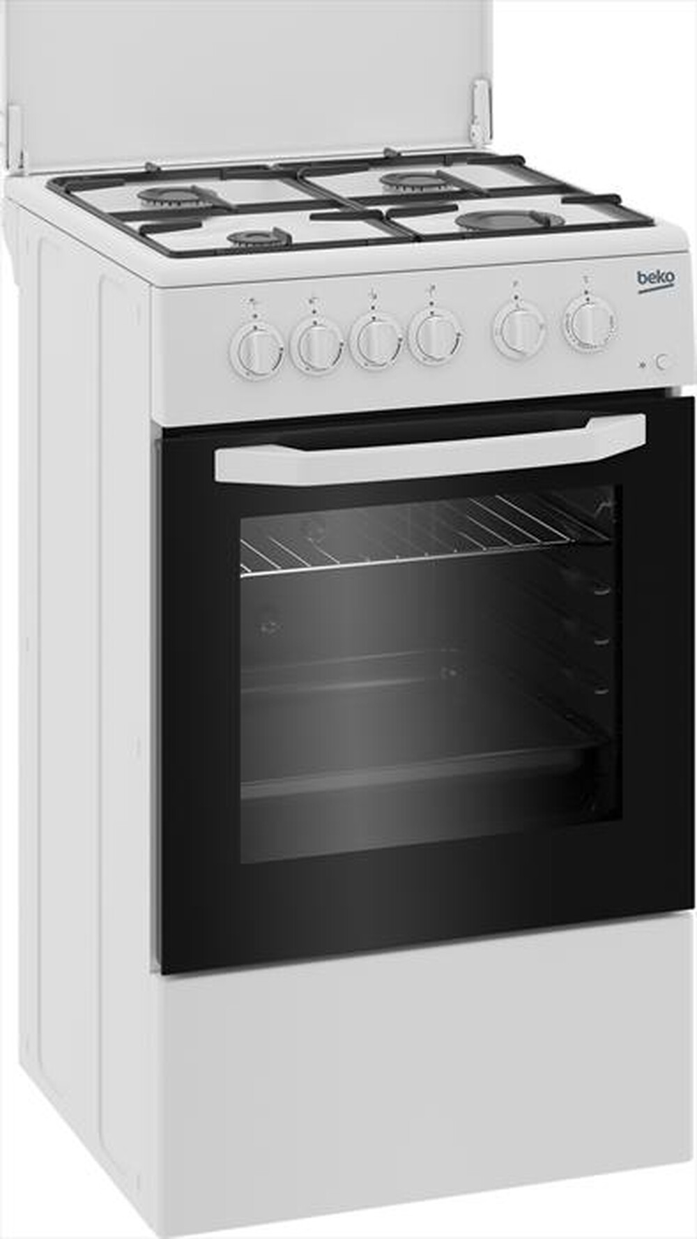 "BEKO - Cucina a gas CSS42014FW-Nero, Bianco"