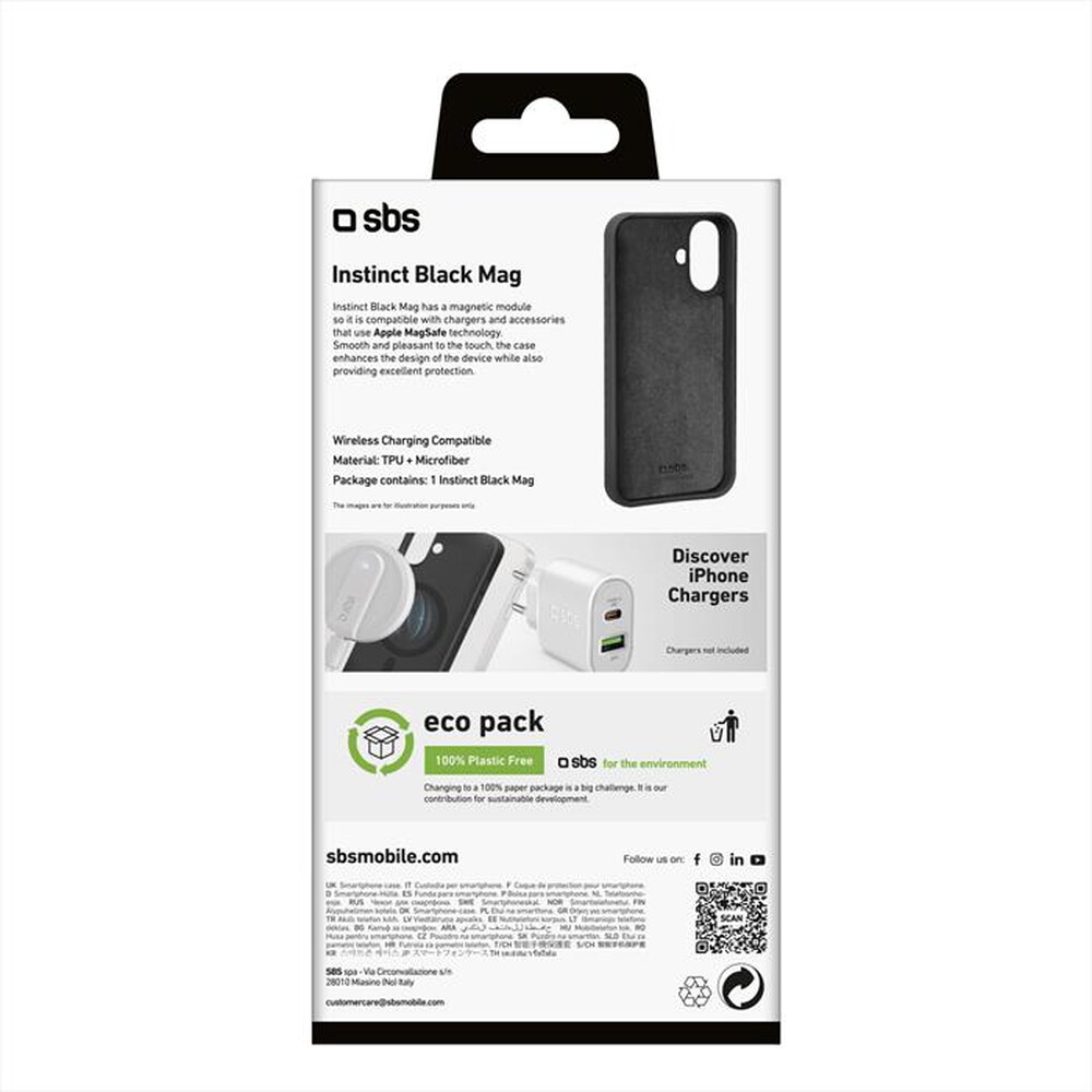 "SBS - Cover Instinct Mag iPhone 16 Plus TEINSTMAGIP1667K-Nero"