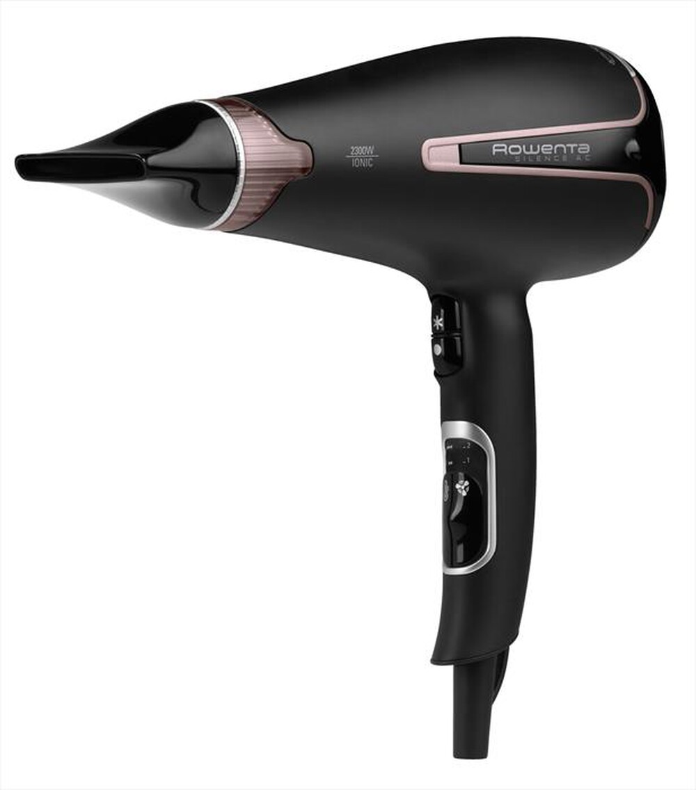 "ROWENTA - CV7920 Silence AC Premium Care Asciugacapelli-Nero e rosa cannella"