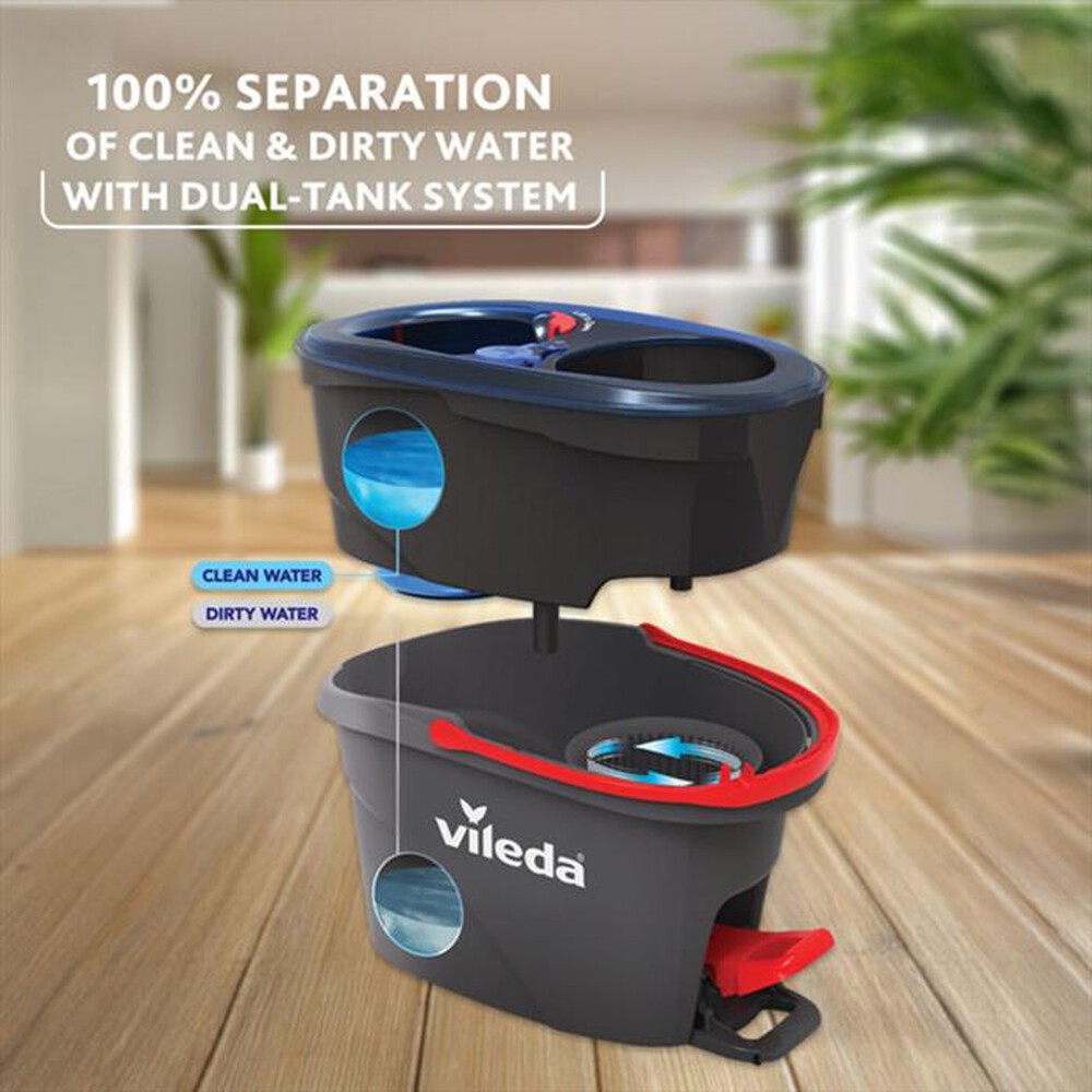 Immagine del prodotto VILEDA - Spazzolone microfibra 178332 H2PRO SPINMOP SISTEMA-Nero/BLU/Rosso