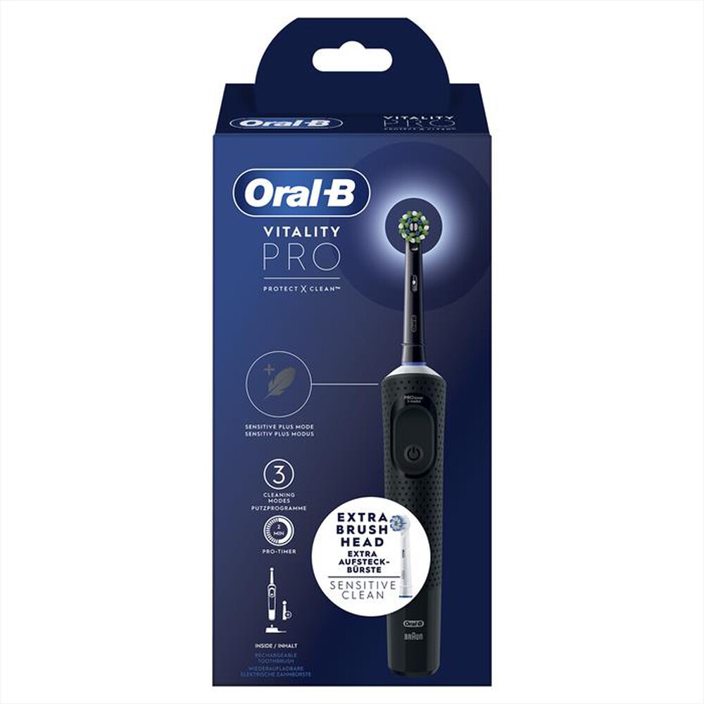 "ORAL-B - Spazzolino Elettrico Ricaricabile VITALITY PRO-Nero"