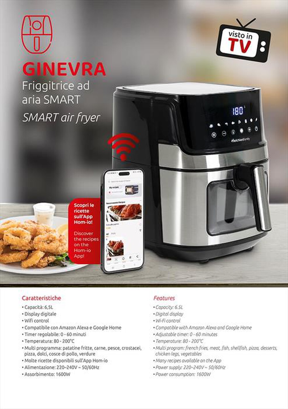 "MELCHIONI FAMILY - Friggitrice ad aria GINEVRA-nero"