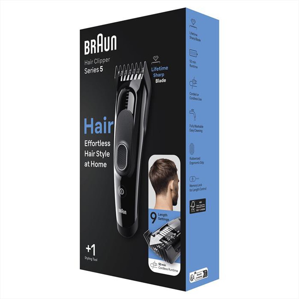 "BRAUN - Regola capelli HC5310-Black Glossy"