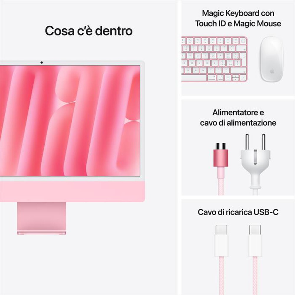 Immagine del prodotto APPLE - iMac Retina 24" 4.5K M4 Core 10 CPU 10 GPU 512GB-Rosa