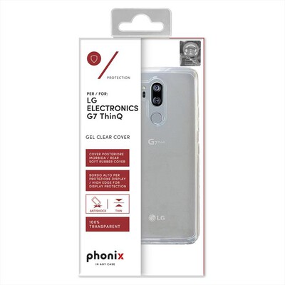 PHONIX - LGG7GPW Cover GEL LG G7-Bianco traslucido