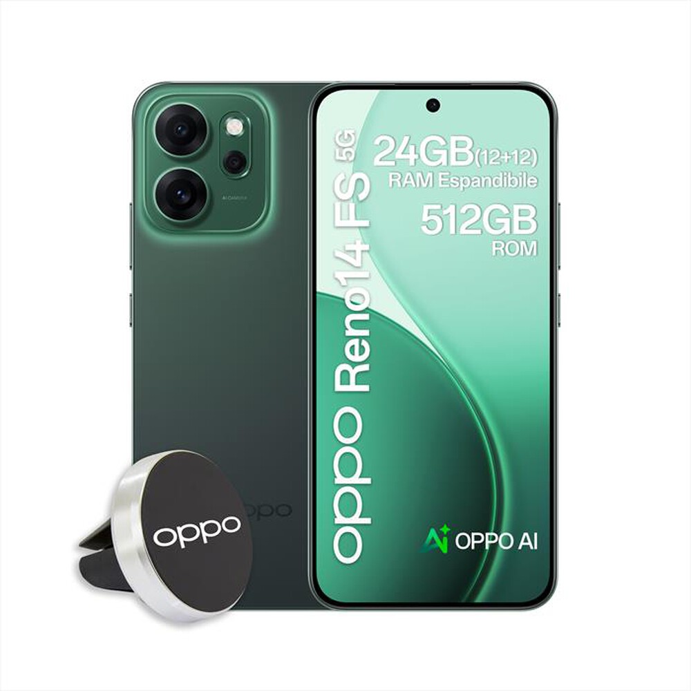 Immagine del prodotto OPPO - Smartphone RENO14 FS 5G 12+512GB-Luminous Green