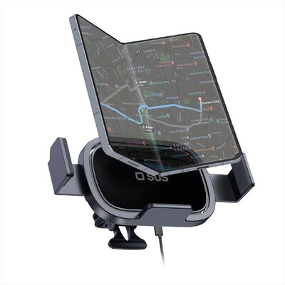 SBS - Supporto per auto con ricarica wireless da 15W-Nero