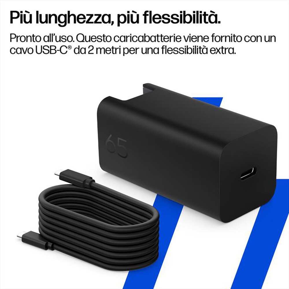 Immagine del prodotto HP - Caricabatterie da parete HP GaN 65W-Nero