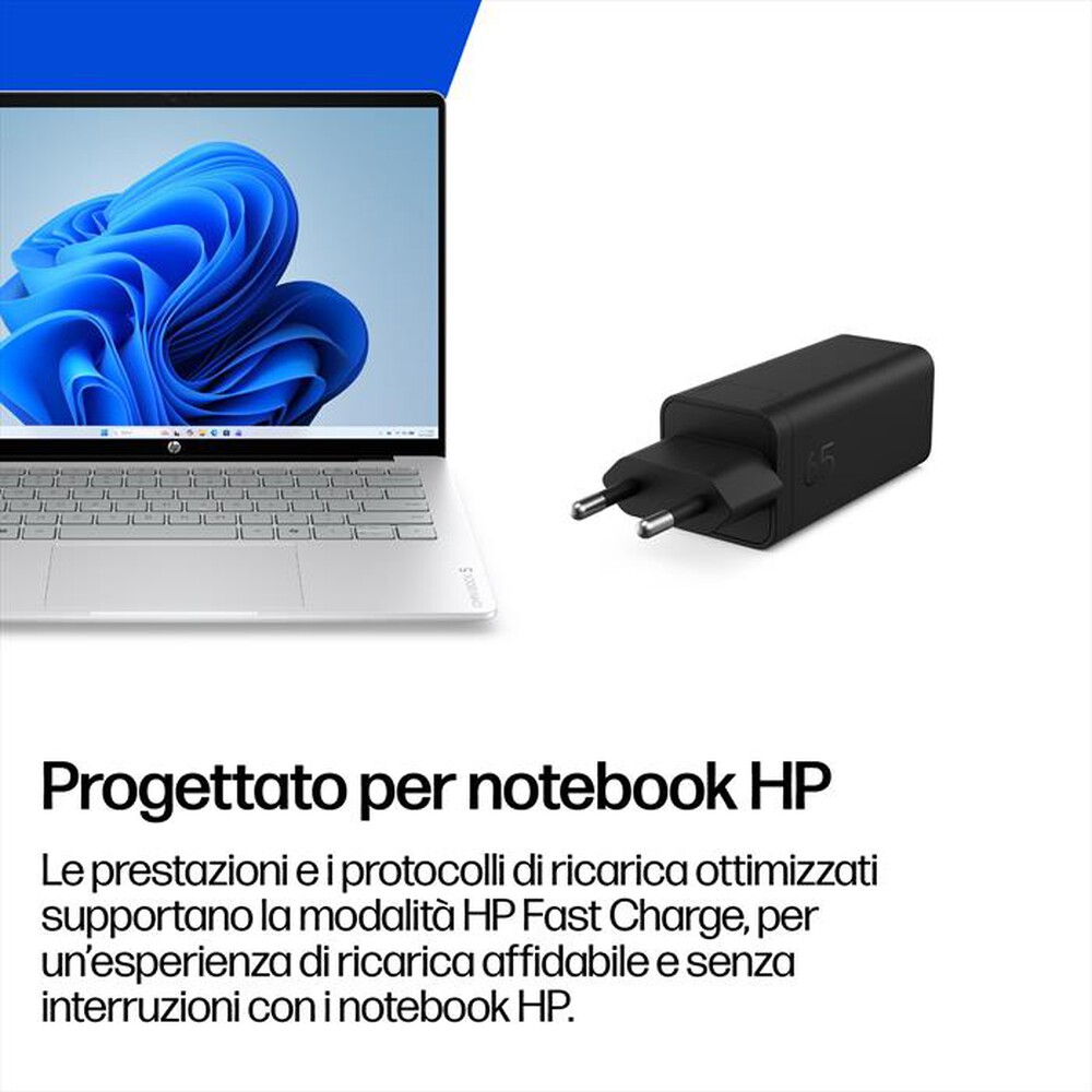 Immagine del prodotto HP - Caricabatterie da parete HP GaN 65W-Nero
