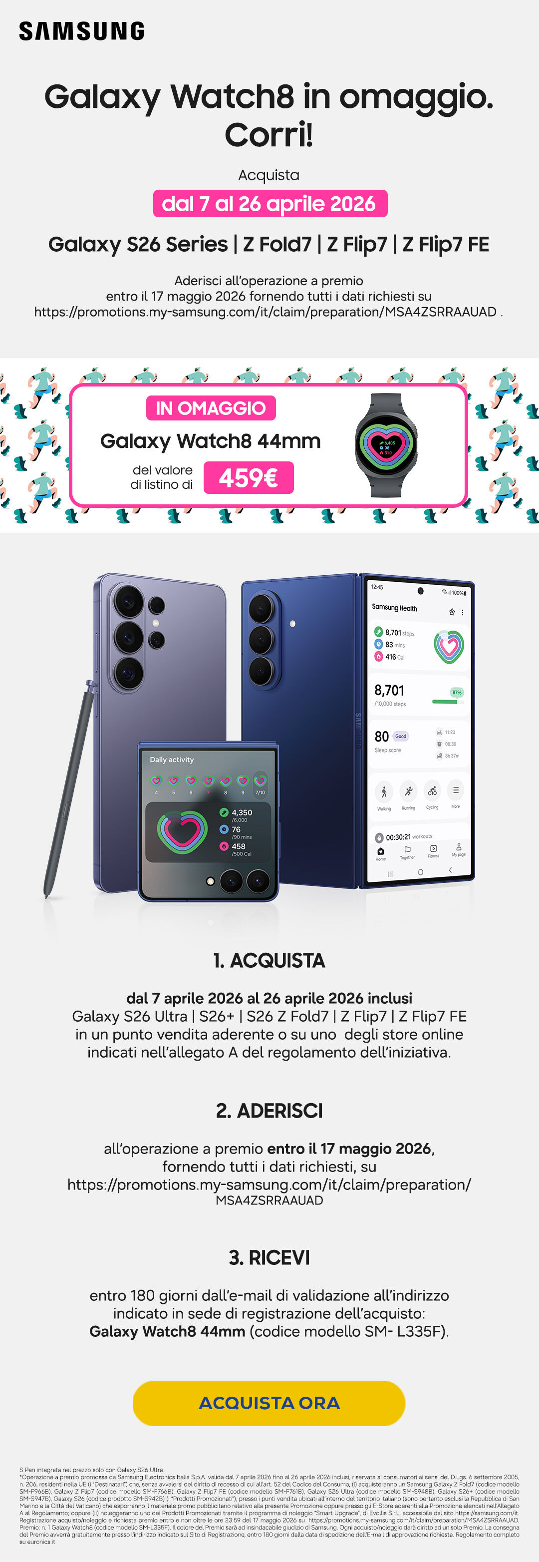 Galaxy Watch 8 in omaggio