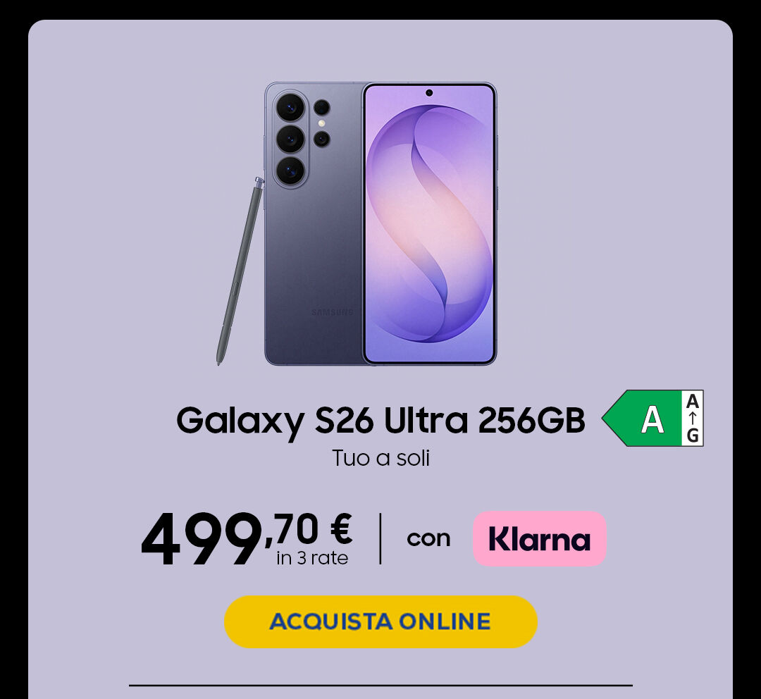 Galaxy S26 Ultra - Acquista online con Klarna