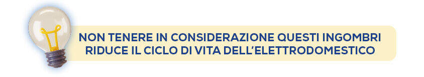 Non tenere in considerazione questi ingombri riduce il ciclo di vita dell'elettrodomestico