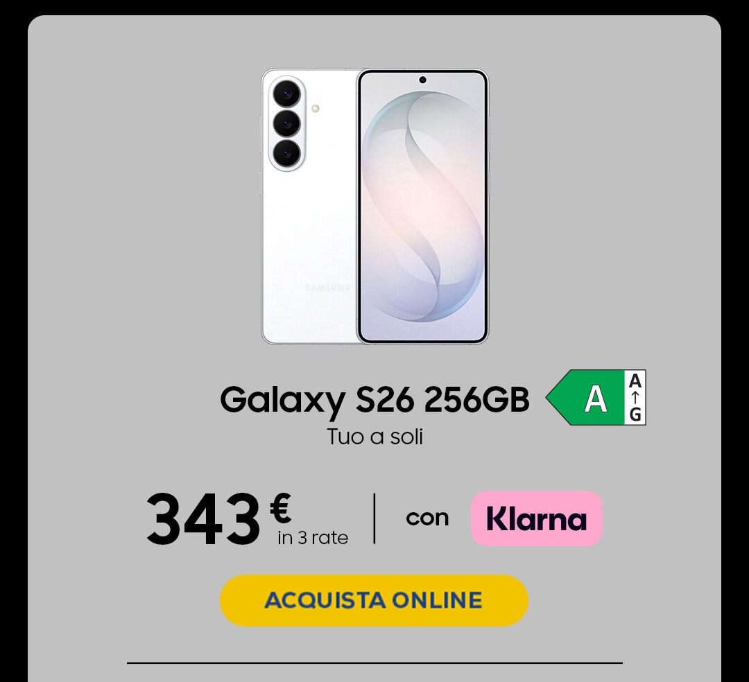 Galaxy S26 - Acquista online con Klarna