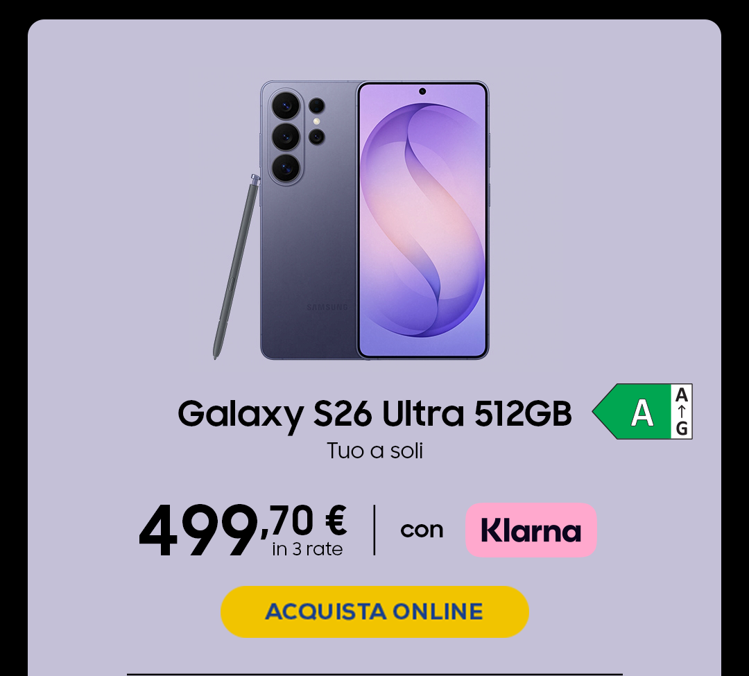 Galaxy S26 Ultra - Acquista online con Klarna