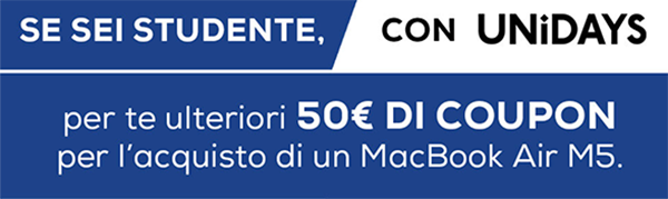 Se sei uno studente puoi ottenere un ulteriore sconto di 50€ con Unidays