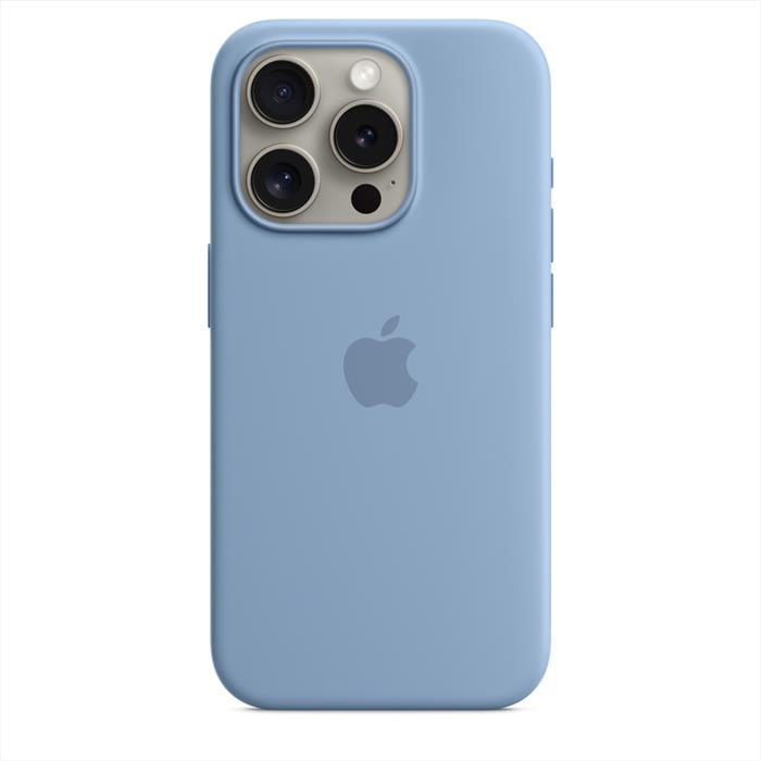Image of Apple Custodia MagSafe in silicone per iPhone 15 Pro - Blu inverno