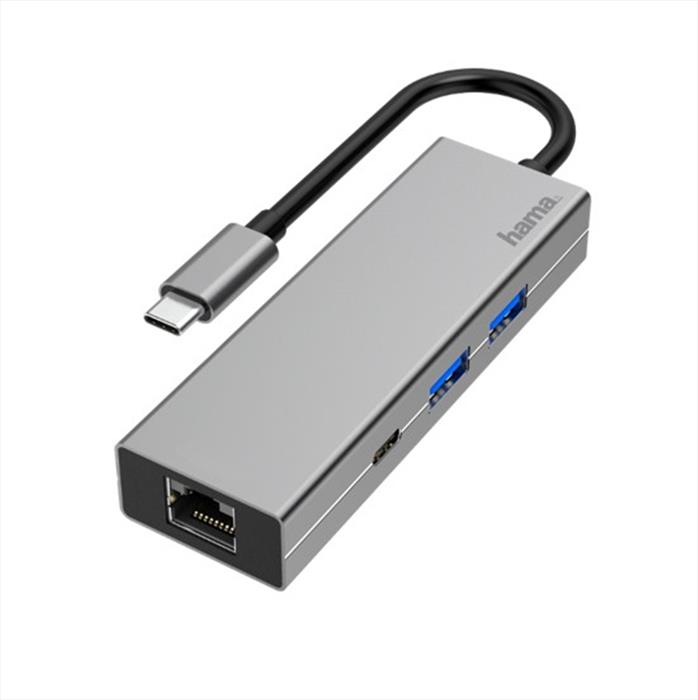 Image of Hama HUB USB Type C 3.1 / porta LAN + 2 porte USB A + 1 porta USB Type