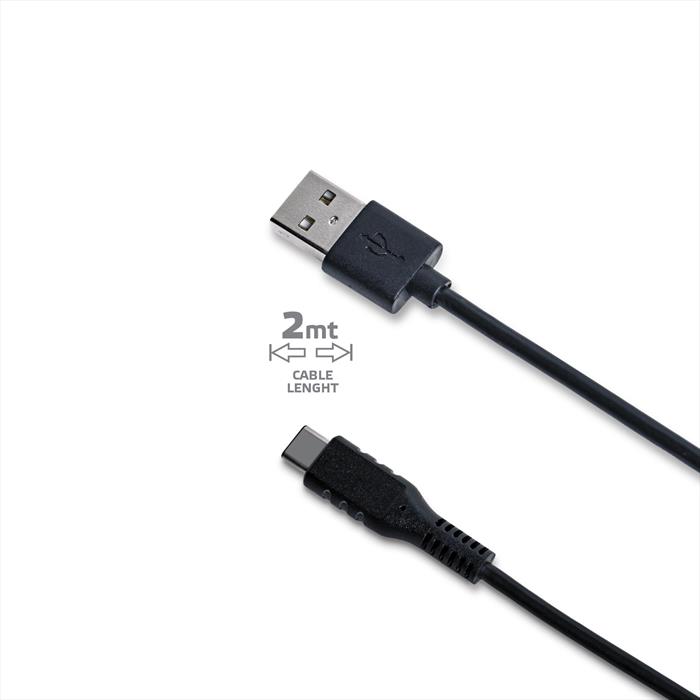 USB - TYPE C CABLE 2 METER Nero/Plastica