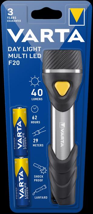 Image of Varta Day Light Multi LED F20 LED Flashlight (incl. 2x Longlife Power