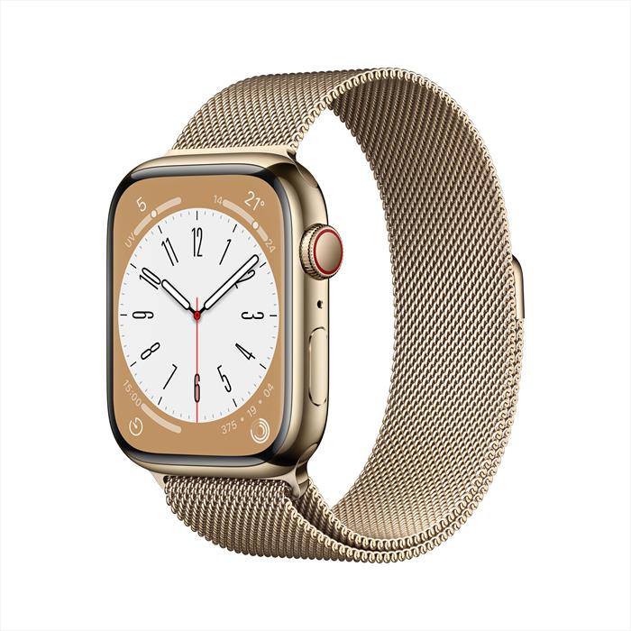 Image of Watch Series 8 GPS + Cellular 45mm Acciaio Oro - Milanese