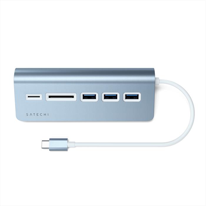 Image of HUB USB-C CON CARD READER CON CAVO blu