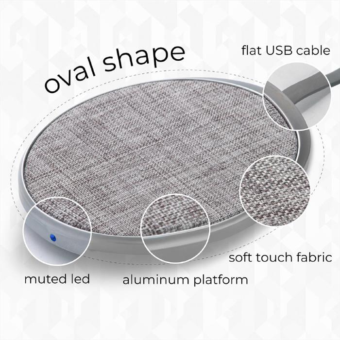 Image of CARICABATTERIE WIRELESS RAPDO STANDARD QI 10W GRIGIO