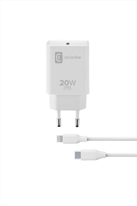 Image of Cellularline USB-C Charger Kit 20W - USB-C to Lightning - iPhone 8 or