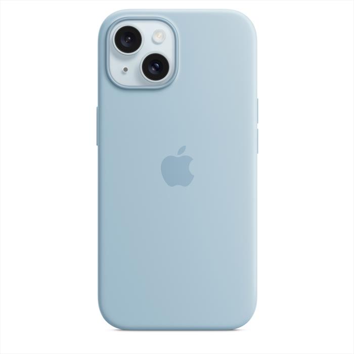Image of Custodia MagSafe in silicone per iPhone 15 Blu chiaro