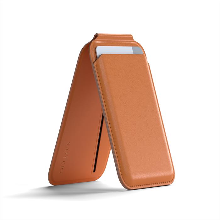 Image of MAGNETIC WALLET STAND per Iphone 12/13/14 arancione