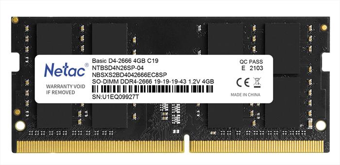 Image of BASIC SO DDR4-2666 4G C19 SO-DIMM 260-PIN NERO