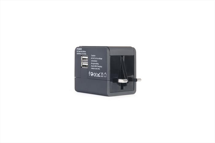 Image of ALIMENTAZIONE-TRAVEL ADPT.EU/US/AUS/UK 2PORTE USB Nero