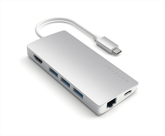 Image of ADATTATORE USB-C MULTI-PORTA 4K ETHERNET V2 argento