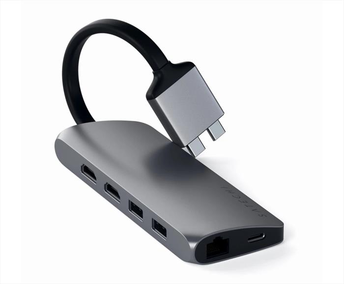 Image of ADATTATORE MULTIMEDIALE TYPE-C DOPPIO grigio