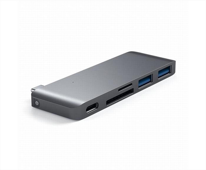 Image of HUB USB-C CON CARD READER, PORTA USB-C PASS-THROUG grigio
